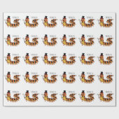 可愛おもしろいいムカデイラストレーション ラッピングペーパー (フラット)