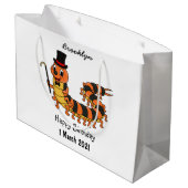 可愛おもしろいいムカデイラストレーション ラージペーパーバッグ (裏面アングル)