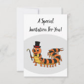 可愛おもしろいいムカデイラストレーション 招待状 (裏面)