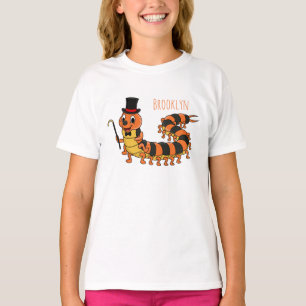 可愛おもしろいいムカデイラストレーション Tシャツ