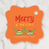 可愛おもしろいいメリー明るいクリスマスプレゼントラベル フェイバータグ (裏面)