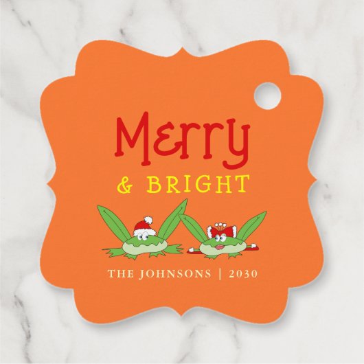 可愛おもしろいいメリー明るいクリスマスプレゼントラベル フェイバータグ (裏面)