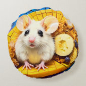 可愛おもしろいいモザイクネズミ ラウンドクッション (裏面)