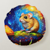 可愛おもしろいいモザイクマウスクッション枕 ラウンドクッション (裏面)