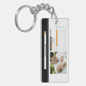 可愛おもしろいいモダン5つ星パパ写真 キーホルダー (正面左)