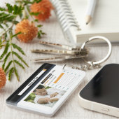 可愛おもしろいいモダン5つ星パパ写真 キーホルダー (正面右)