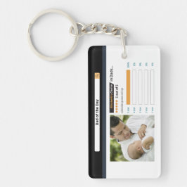 可愛おもしろいいモダン5つ星パパ写真 キーホルダー