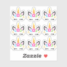 可愛おもしろいいユニコーンのステッカー