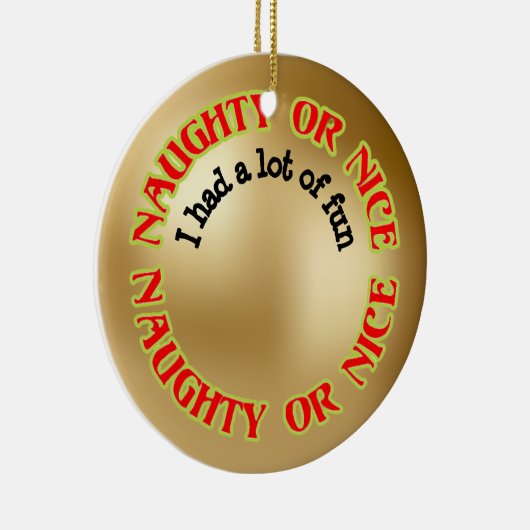 可愛おもしろいいユーモアのあるナイスサンタたくさん食べた セラミックオーナメント (右)