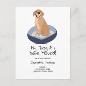 可愛おもしろいいラブラドール犬のイラストレーション移動 案内ポストカード (正面)