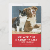 可愛おもしろいいリいけなストペットフォトクリスマスレッド シーズンカード (正面)