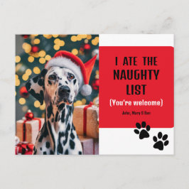 可愛おもしろいいリいけなストペットフォトクリスマスレッド ポストカード