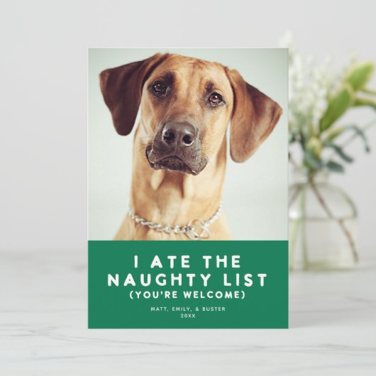 可愛おもしろいいリストいけなペットの休日の写真カード シーズンカード (スタンド正面)