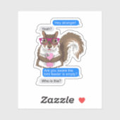 可愛おもしろいいリス恋人メールや文字を打つザ鳥フィーダー シール (シート)