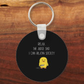 可愛おもしろいいリラックスアヒルが再び参加できると裁判官が言った キーホルダー (正面)