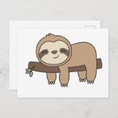 可愛おもしろいいリラックス動物のスロッ子供へト ポストカード (正面/裏面)