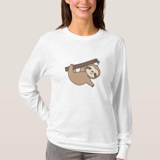 可愛おもしろいいリラックス動物をスロッ子供へト Tシャツ (正面)