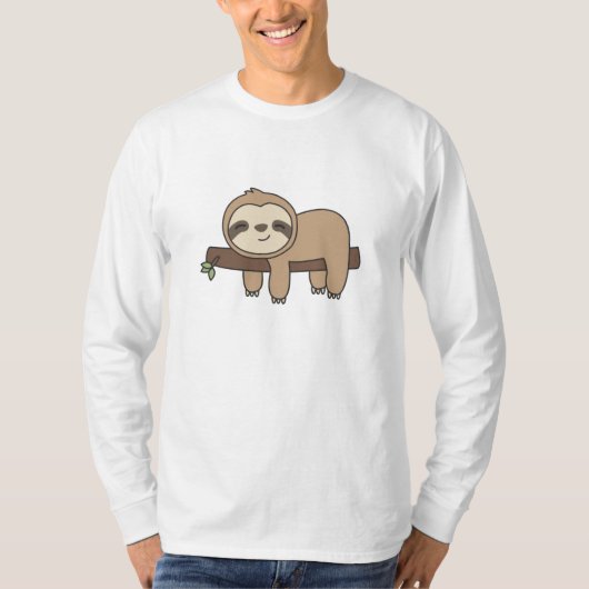 可愛おもしろいいリラックス動物をスロッ子供へト Tシャツ (正面)