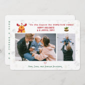 可愛おもしろいいルドルフ2枚ミニマルモダンリスト シーズンカード (正面/裏面)