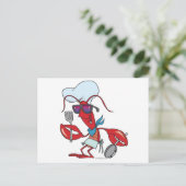 可愛おもしろいいロブスター調理師 ポストカード (スタンド正面)