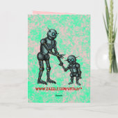 可愛おもしろいいロボットHappy Mother's Day card カード (裏面)