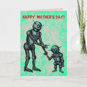 可愛おもしろいいロボットHappy Mother's Day card カード