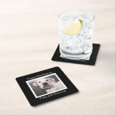 可愛おもしろいい不機嫌な白犬40thバースデーブラック スクエアペーパーコースター (インサイチュ)