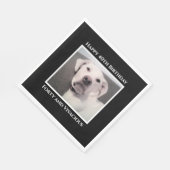 可愛おもしろいい不機嫌な白犬40thバースデーブラック スタンダードランチョンナプキン (角)