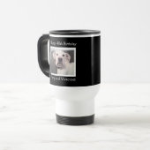 可愛おもしろいい不機嫌な白犬40thバースデーブラック トラベルマグ (正面左)