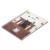 可愛おもしろいい不機嫌な黒猫コーヒー名前をカスタムする ノートブック (左側)