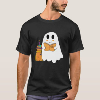 可愛おもしろいい不気味幽霊読ズブックスカボキンテック Tシャツ