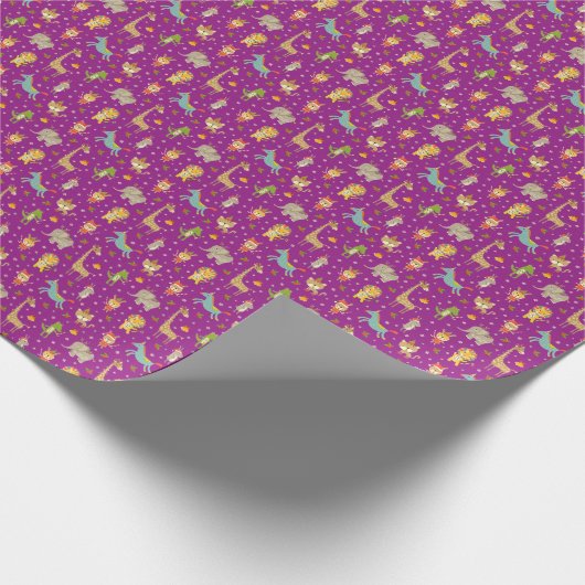 可愛おもしろいい動物の祝クリスマス ラッピングペーパー (角)