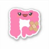 可愛おもしろいい包帯付き結腸 シール (正面)