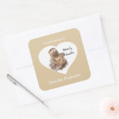 可愛おもしろいい可愛いカワウソ蔵書票 スクエアシール (封筒)