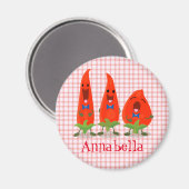 可愛おもしろいい唐辛子トリオ漫画 マグネット (正面/裏面)