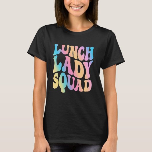 可愛おもしろいい女性ランチレディーtee school cfeteria l tシャツ (正面)