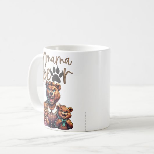 可愛おもしろいい子を抱えた母うなり声 コーヒーマグカップ (正面左)