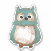 可愛おもしろいい子供へフクロウ シール (正面)