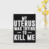 可愛おもしろいい子宮摘出私の子宮は気を付けようとしていた カード (黄色い花)