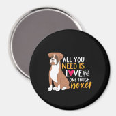 可愛おもしろいい子犬の愛必要なのはボクサー犬 マグネット (正面/裏面)