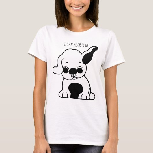 可愛おもしろいい子犬 Tシャツ (正面)