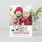 可愛おもしろいい小妖精や小人メリーリトルクリスマスフォト シーズンカード (スタンド正面)