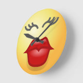 可愛おもしろいい幸せキス時計愛 ラウンド壁時計 (傾斜)