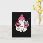 可愛おもしろいい幽霊ブルーブー私はブーブハロウィーンを意味する カード (黄色い花)