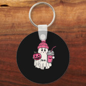 可愛おもしろいい幽霊ブルーブー私はブーブハロウィーンを意味する キーホルダー (正面)