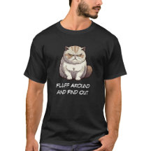 可愛おもしろいい怒猫tシャツ