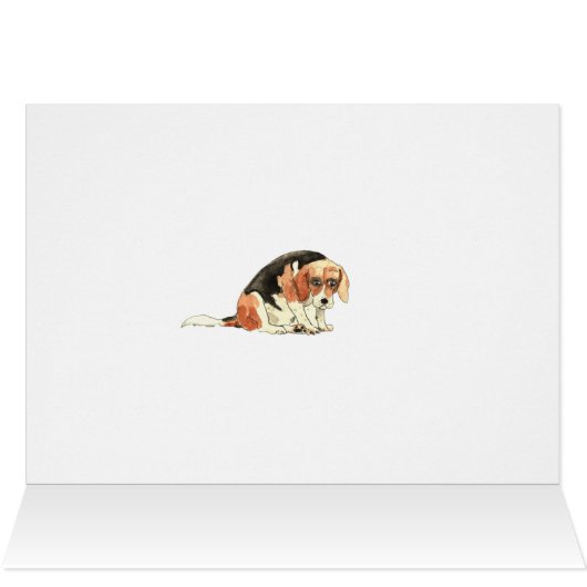 可愛おもしろいい悲しいビーグル犬の水の色のアートユーモア (内部横(上))