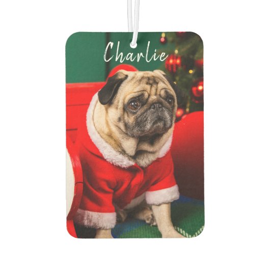 可愛おもしろいい愛犬の子犬の写真名 カーエアーフレッシュナー (裏面)