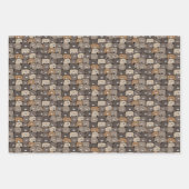 可愛おもしろいい手描きクマ柄 ラッピングペーパーシート (正面)