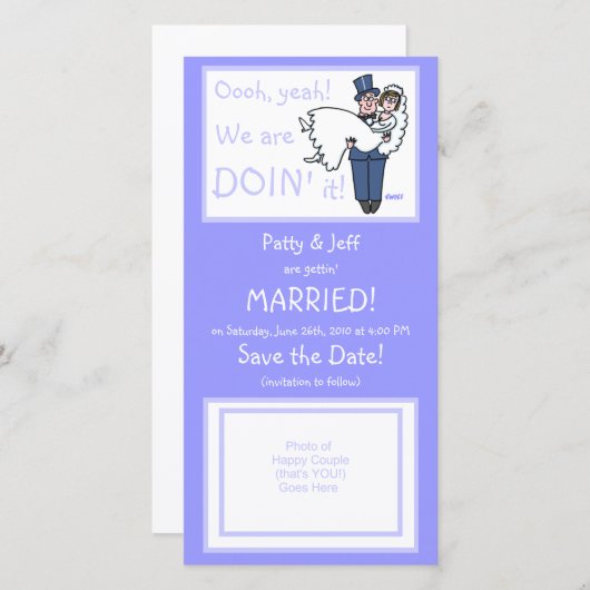 可愛おもしろいい救新しい写真カード セーブザデート (正面/裏面)